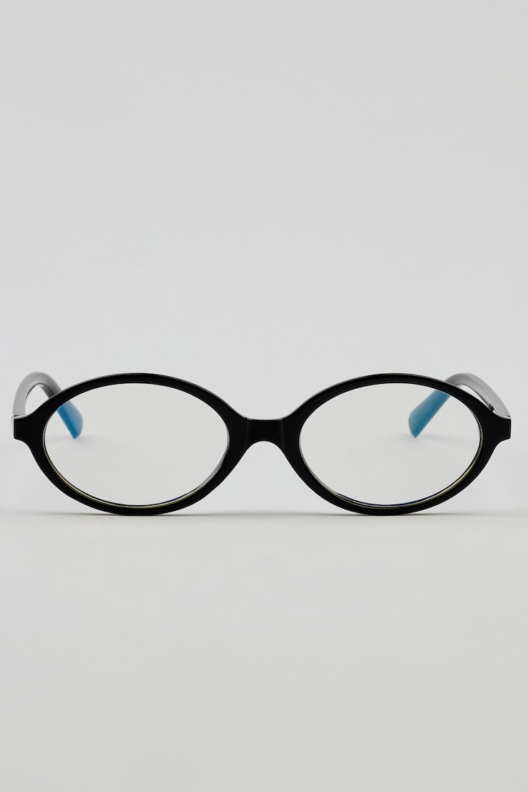 Slim Oval Blue Light Readers, Jet Black, large