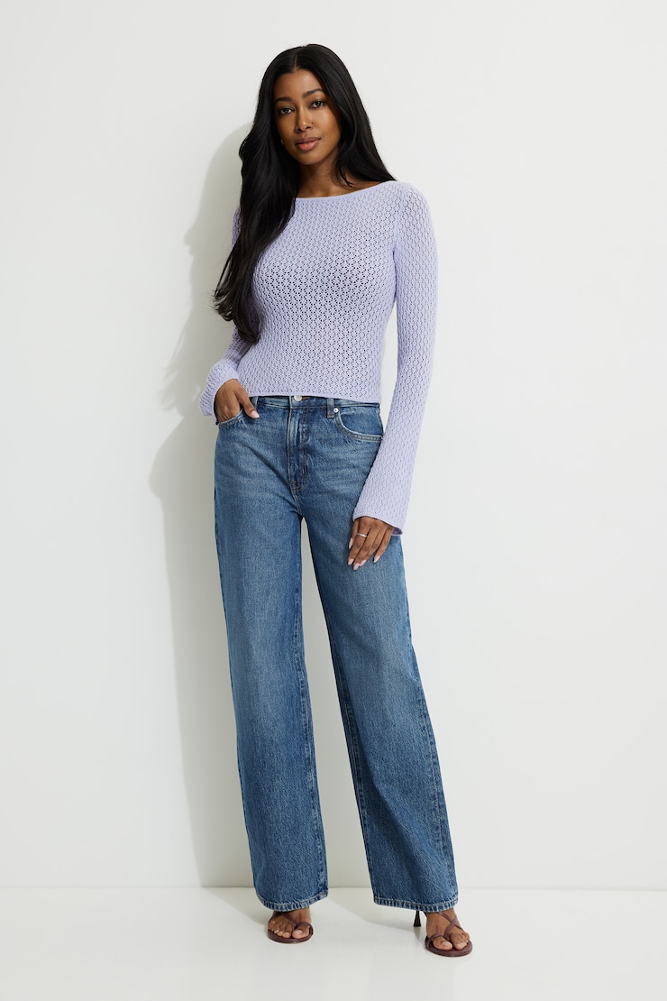 Carlina Crocheted Sweater Cosmic Sky Purple large