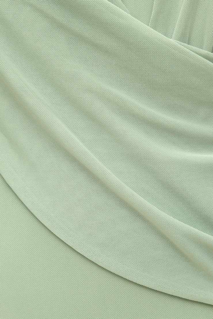 Plunge Mesh Maxi Dress