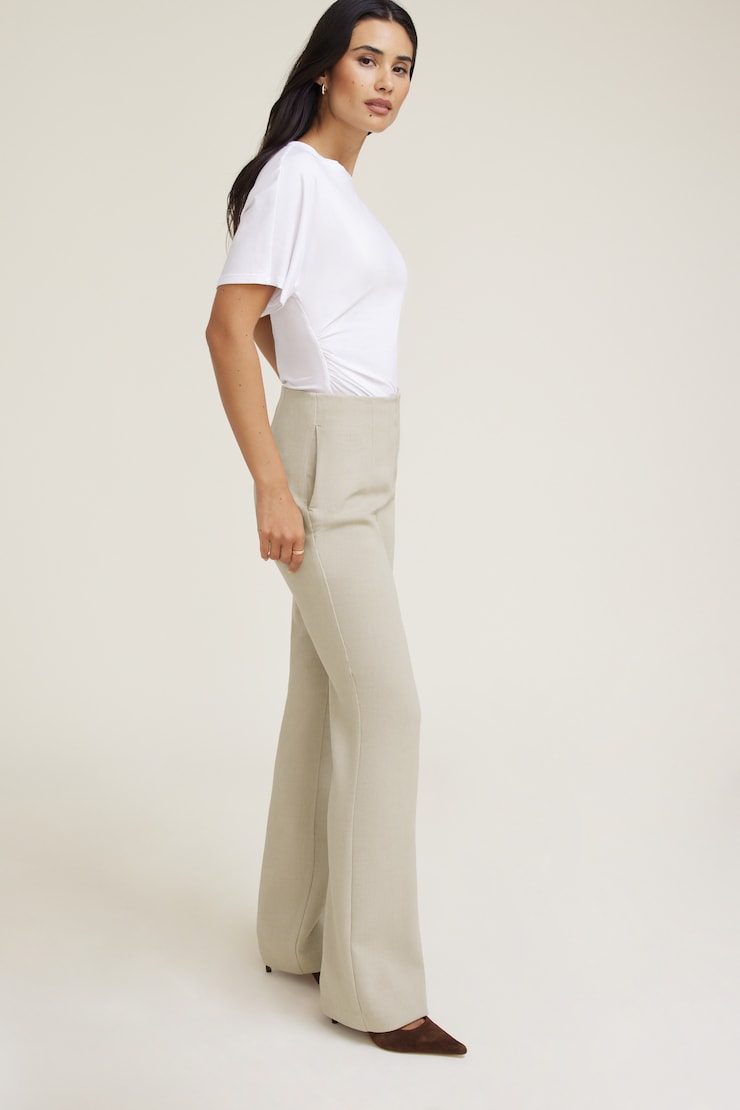 Stevie Slim Bootcut Pants Simply Taupe large