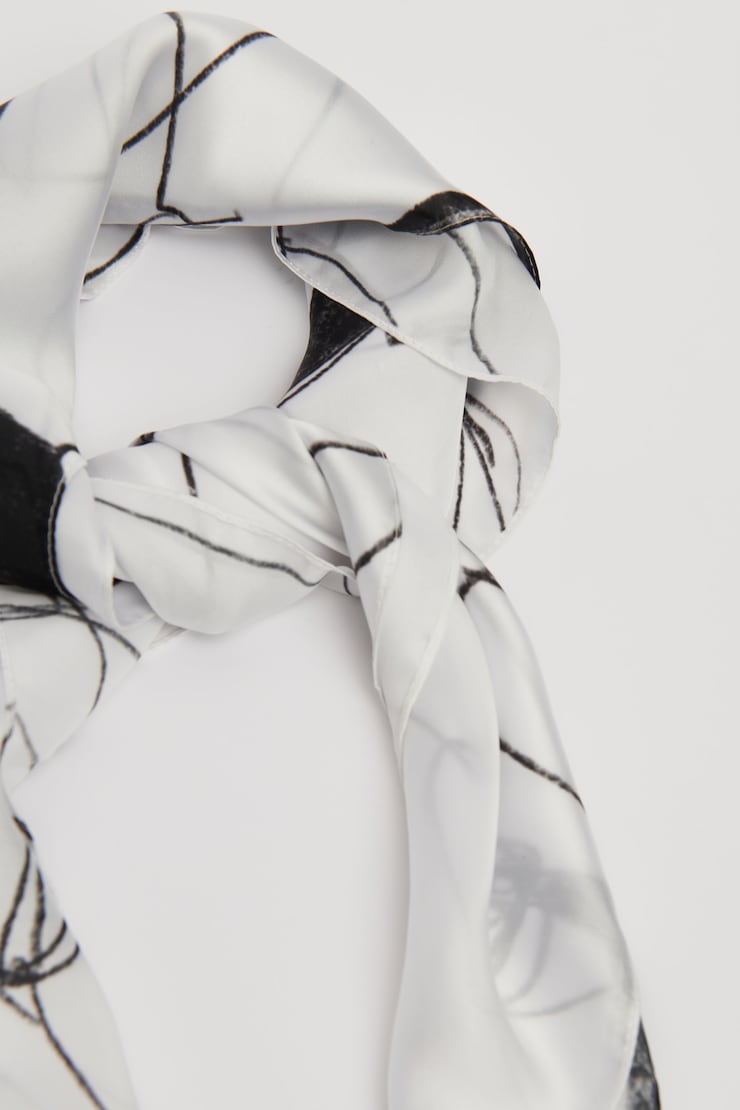Square Scarf Black & White Geo Print large