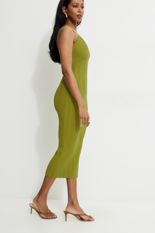 fitted lace wedding dress Taylor Sleeveless Sweater Dress in Green main image 0