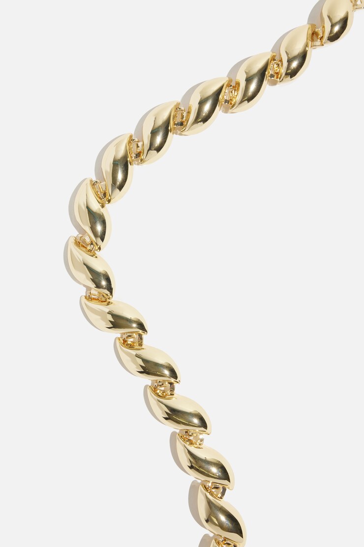 Wave Link Necklace Gold large