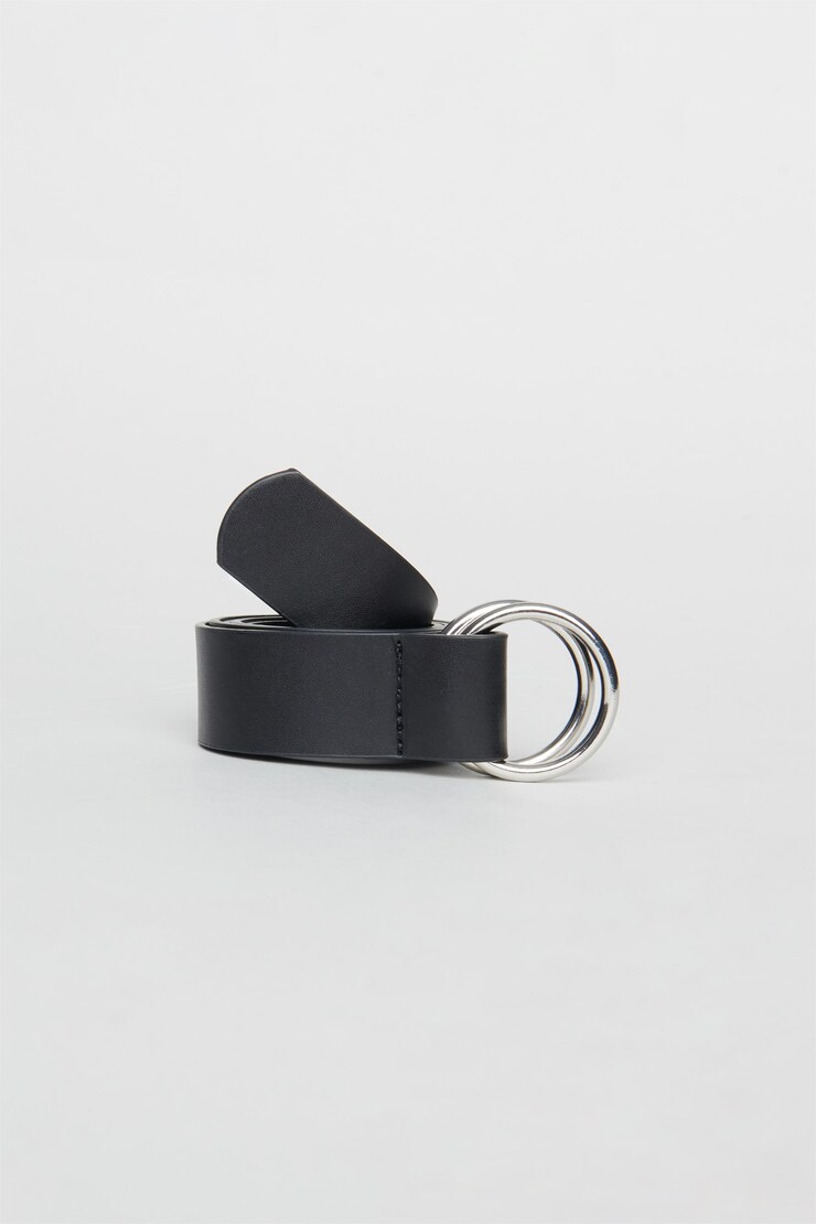 Double Loop Belt, Jet Black , large