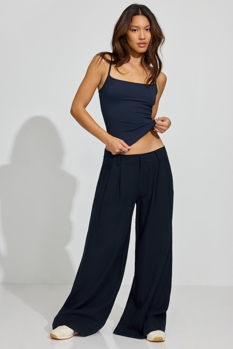 Baggy Linen Trousers, Mariana Blue, large