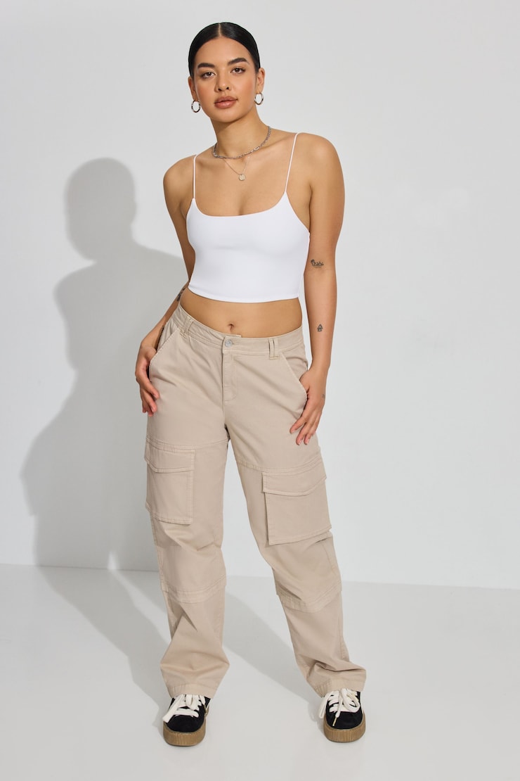 Eva Cropped Cami Top, Bright White, large