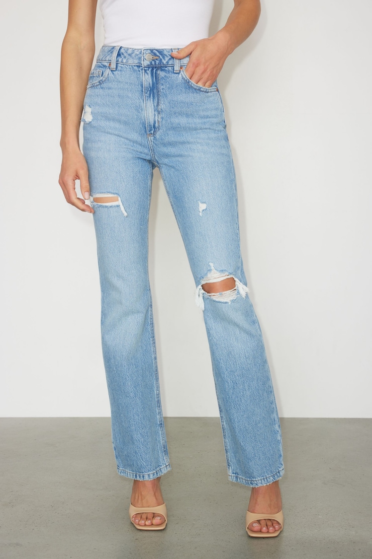 Candice Distressed Bootcut Jeans Indigo Medium Blue large