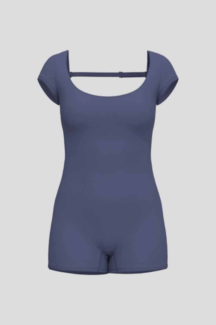 Nikki Open Back Romper, Odyssey Grey, large