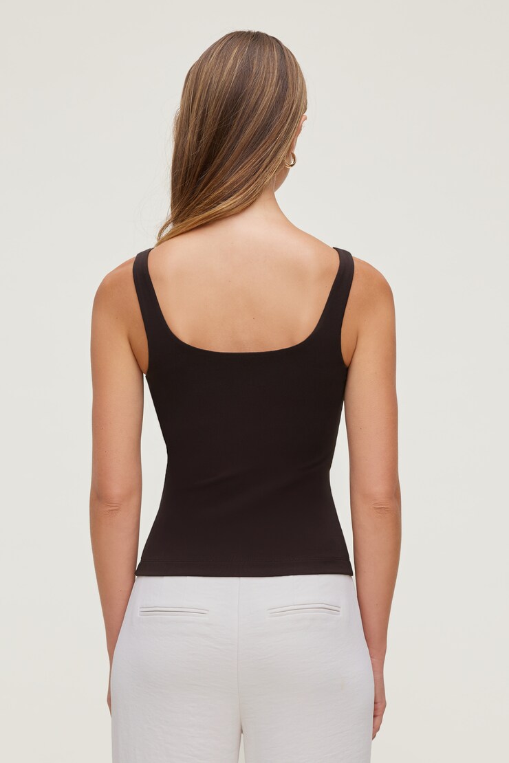 Scoop Neck Tank Top Chocolate Torte Brown large