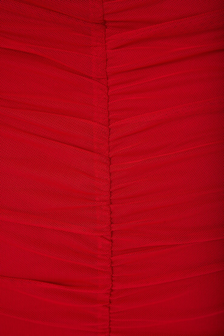 Gigi Mesh Mini Dress, Crimson Red, large