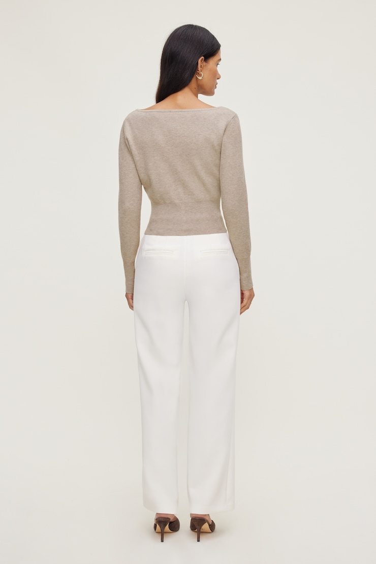 Pintuck Straight Leg Pants Sea Salt Off White large