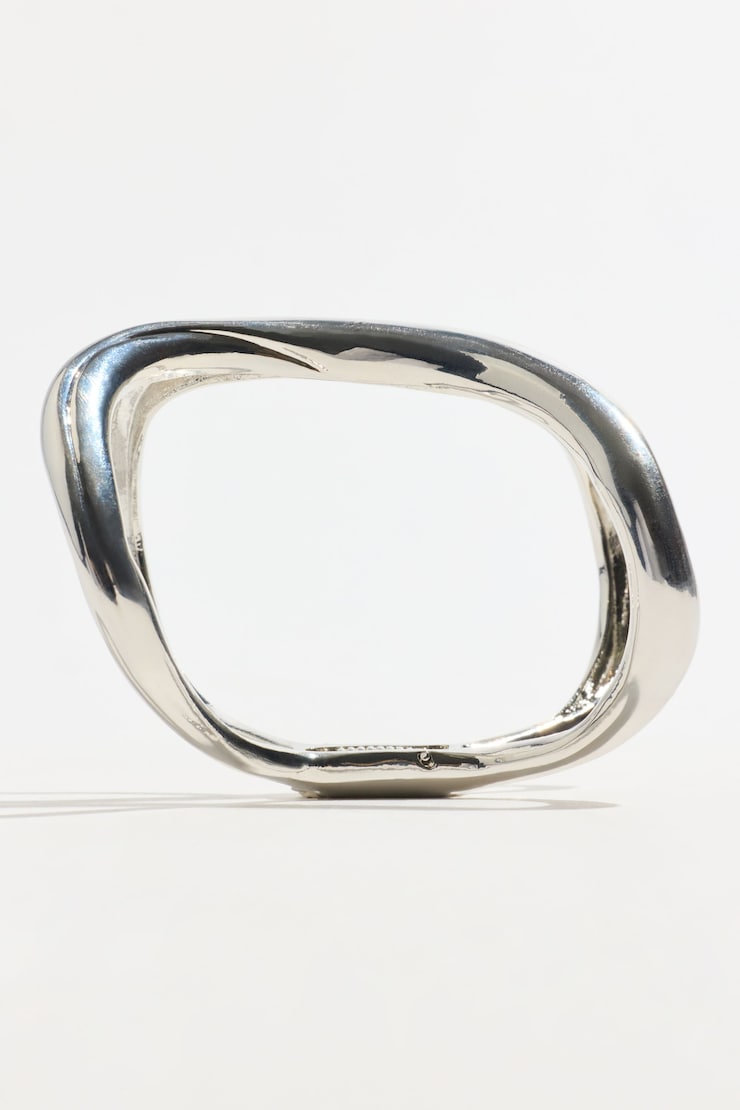 Double Curved Cuff Bracelet Silver large