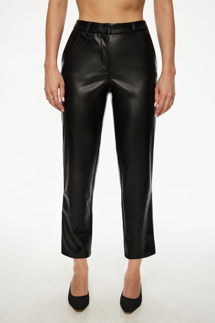 Vika Faux Leather Ankle Pants Jet Black large