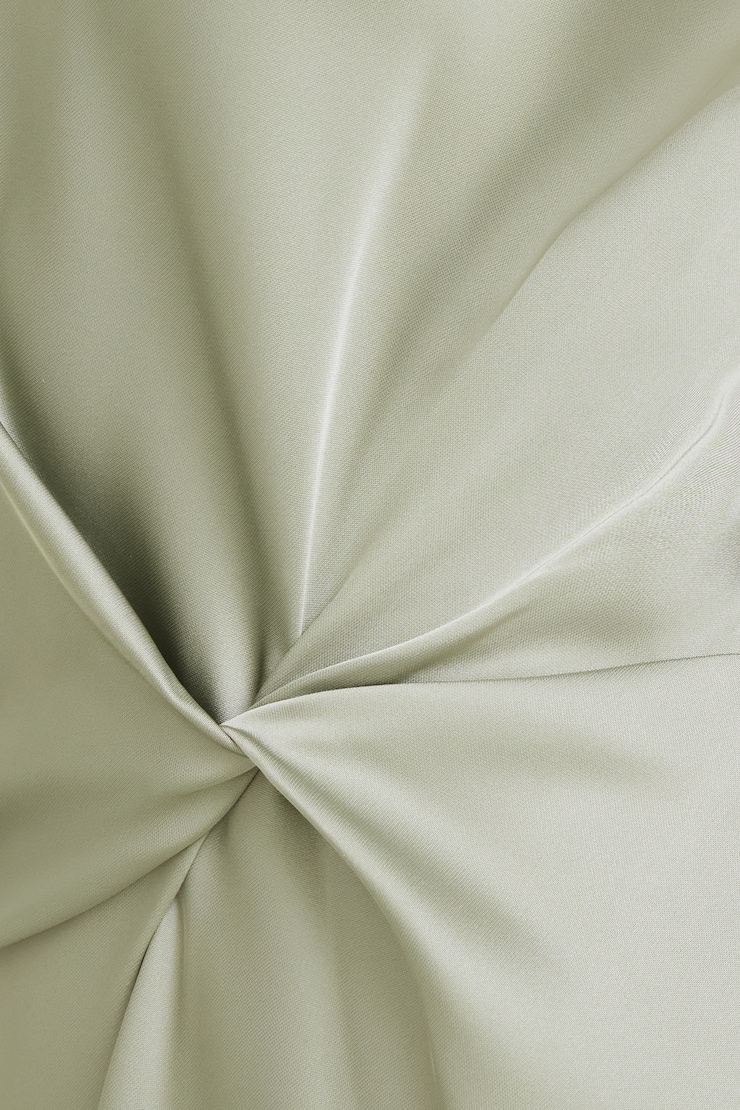 Knotted Satin Mini Dress