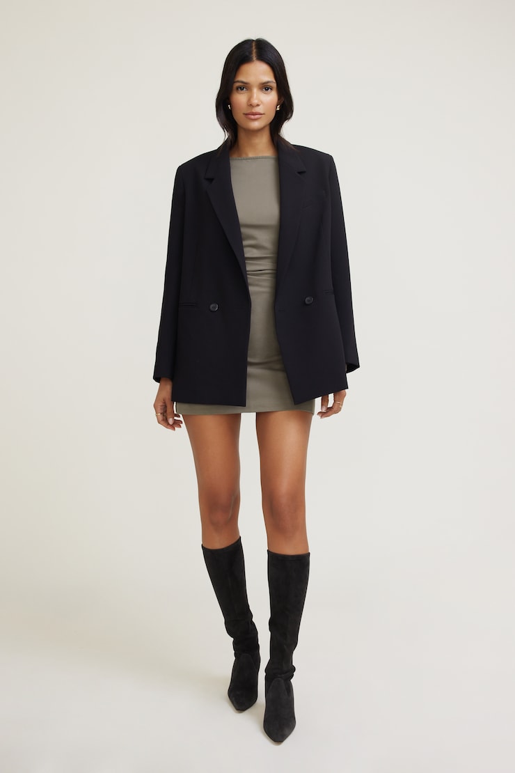 Minirobe froncée en coton-spandex Katia