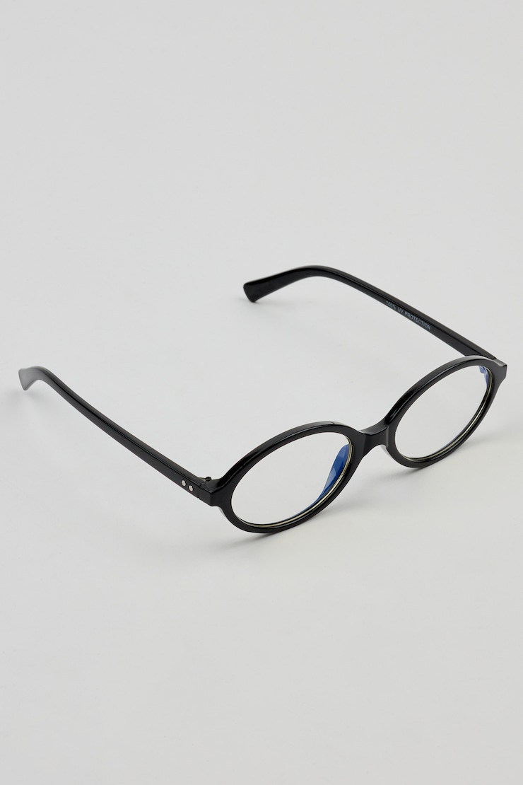 Slim Oval Blue Light Readers, Jet Black, large