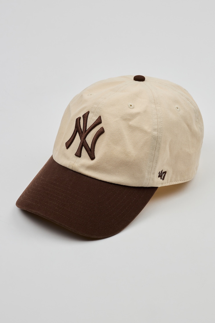 47 BRAND Two-Tone Clean Up Cap - NY, Natural/Brown, large