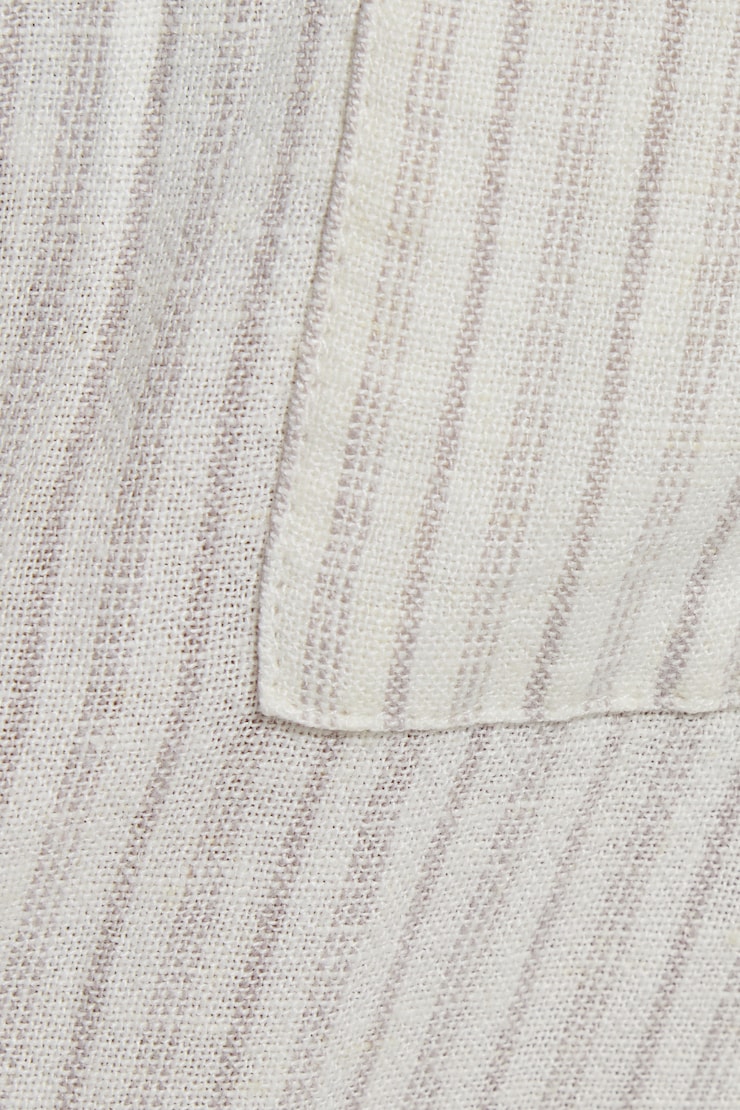 Millie Linen Pull-On Pants, Beige/White Stripes, large
