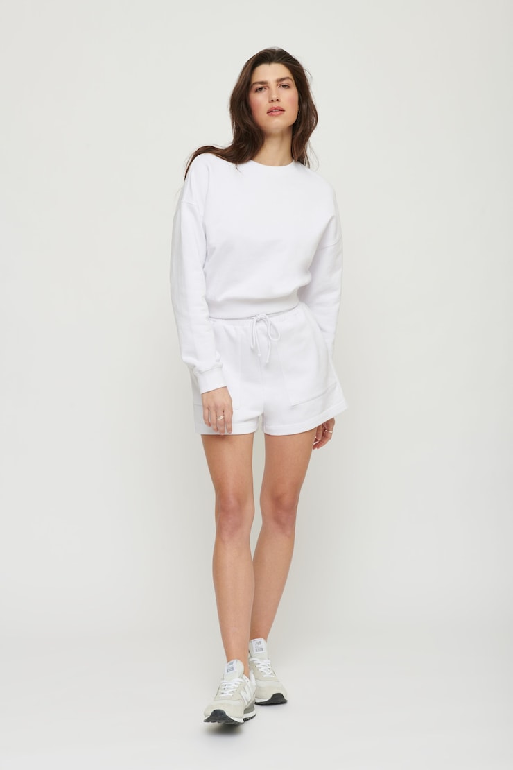 Carnaby French Terry Crop Sweatshirt Bright White large