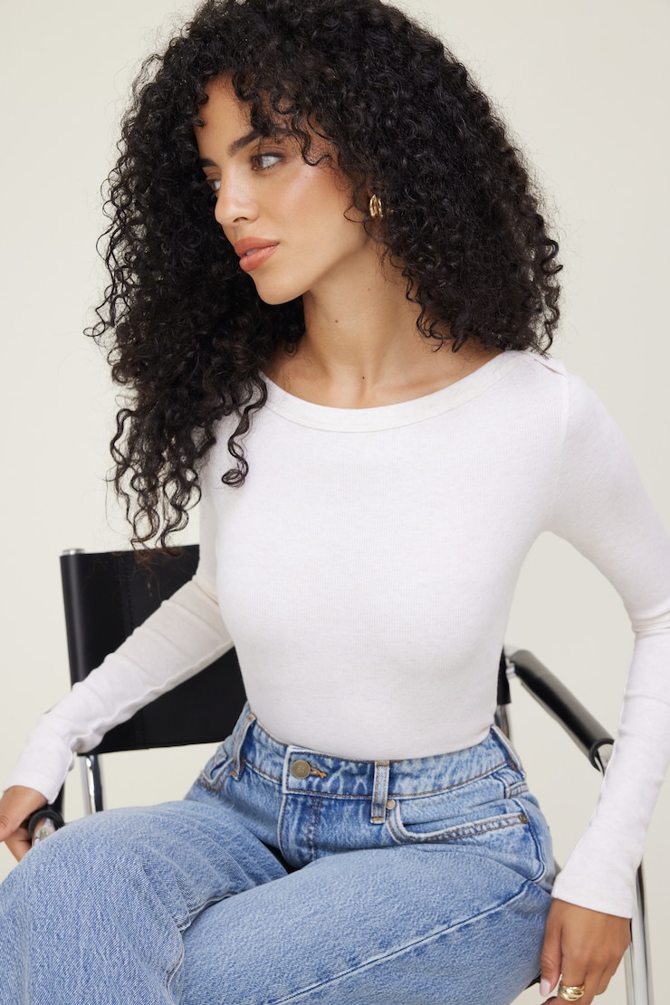 Nola Ribbed Long Sleeve T Shirt