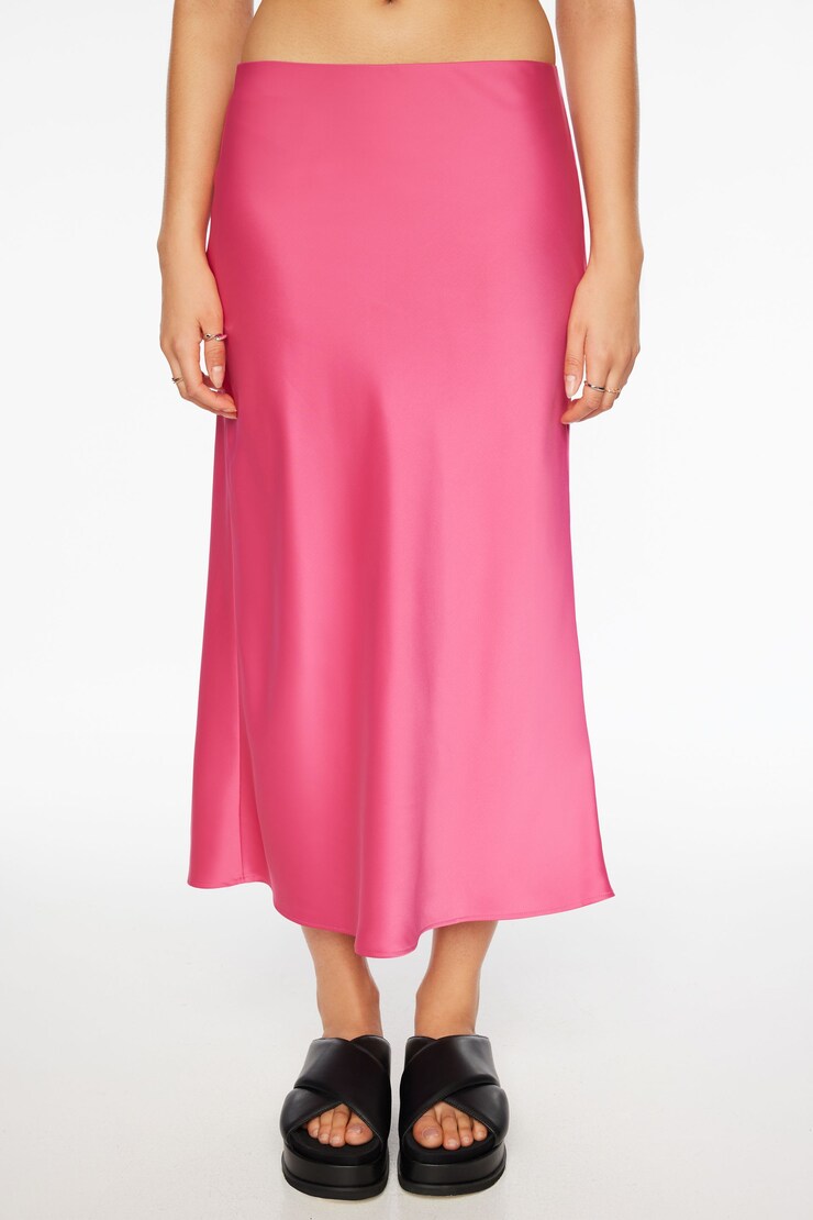 Melody Satin Slip Midi Skirt Gala Pink  large