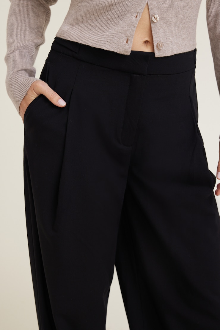 Leni Pleated Wide Leg Pants BLACK | Dynamite