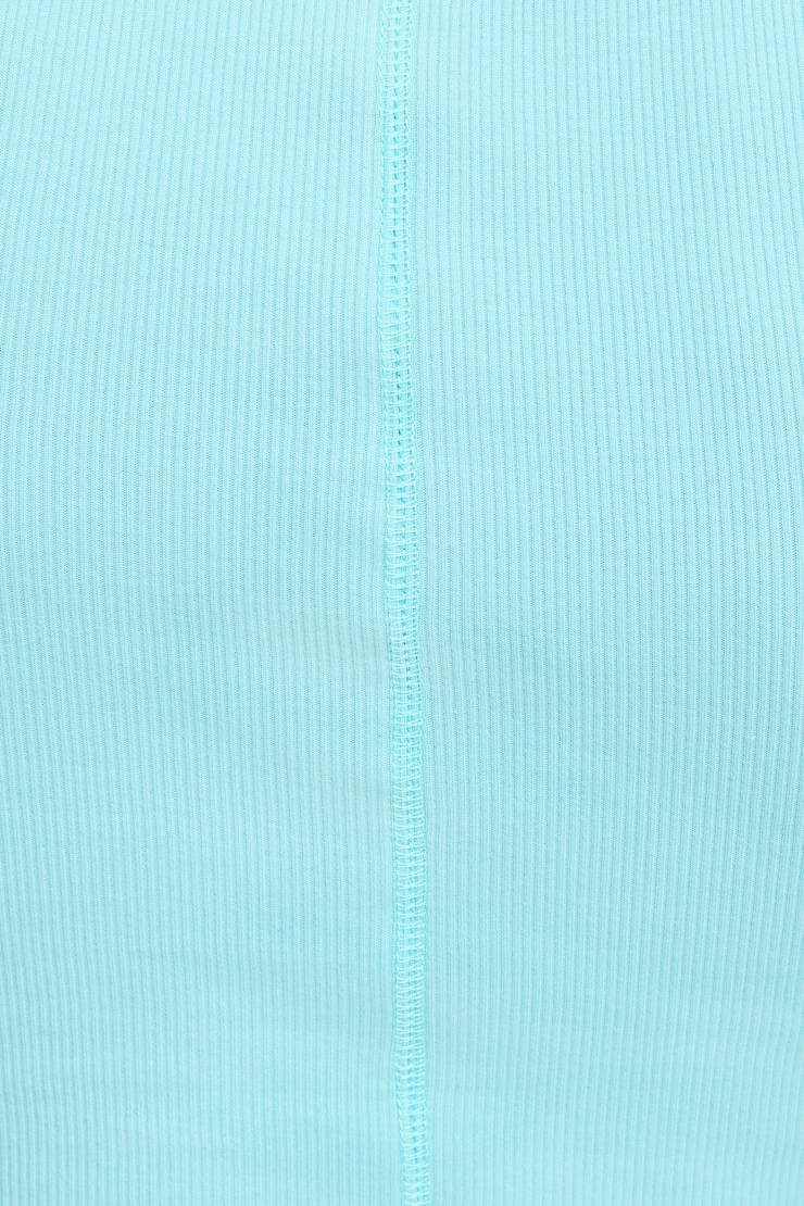 Ribbed Scoop Neck Tank Top Aqua Haze large