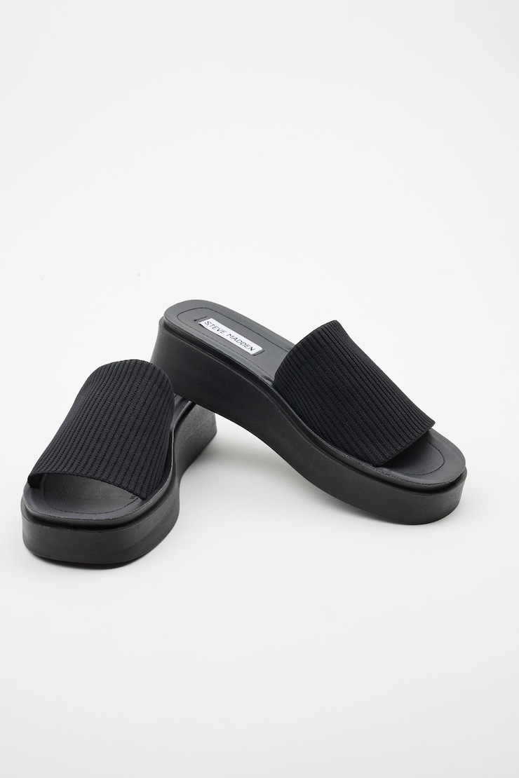 STEVE MADDEN Sandales à plateforme Balanced, Noir encre, large
