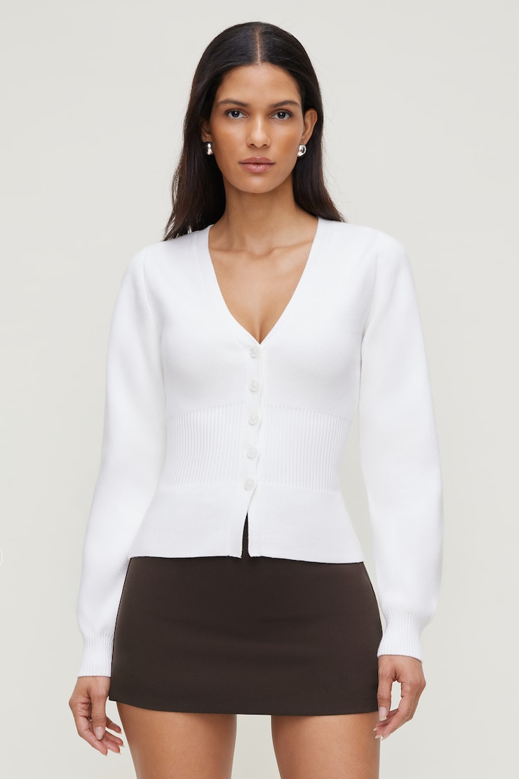 Cinched Waist Cardigan Snow White large
