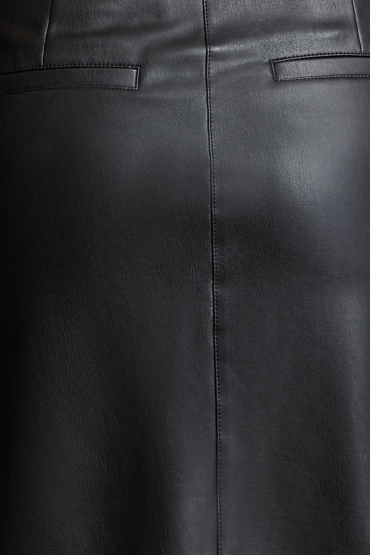 Danbi Faux Leather Midi Skirt Jet Black large