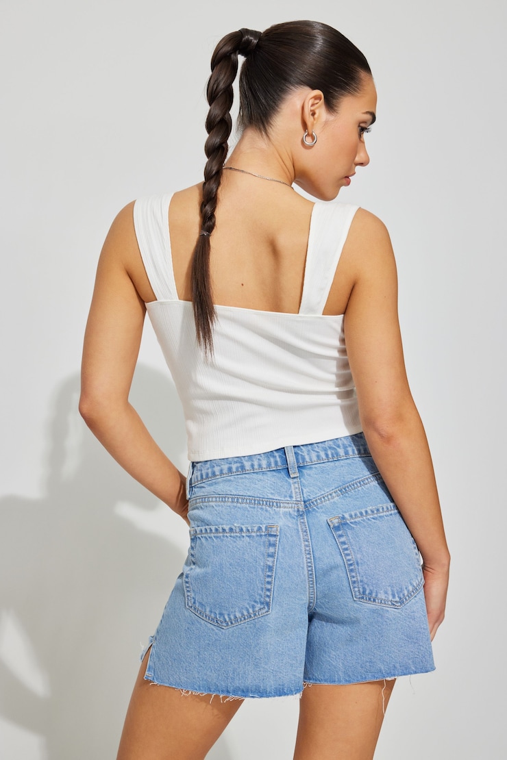 Vintage Cut-Off Denim Short, Elyse Blue, large