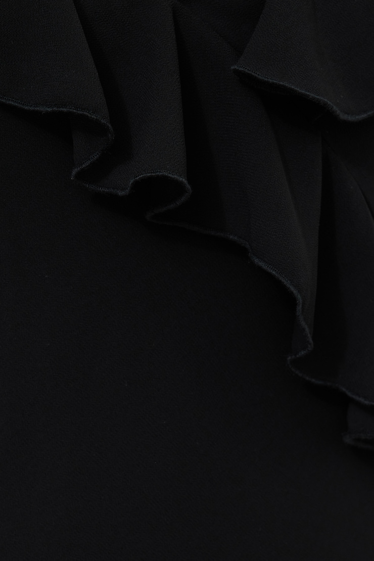 Ruffled Chiffon Maxi Dress Jet Black large