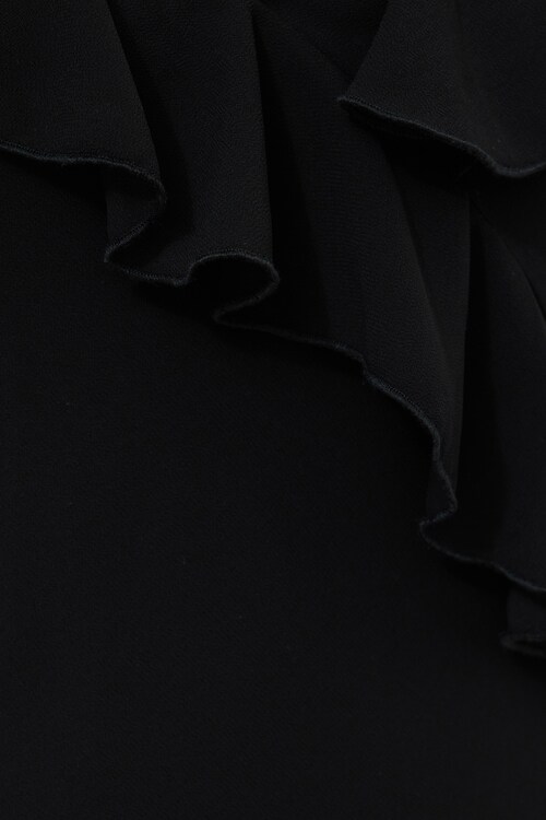 Ruffled Chiffon Maxi Dress Black | Dynamite