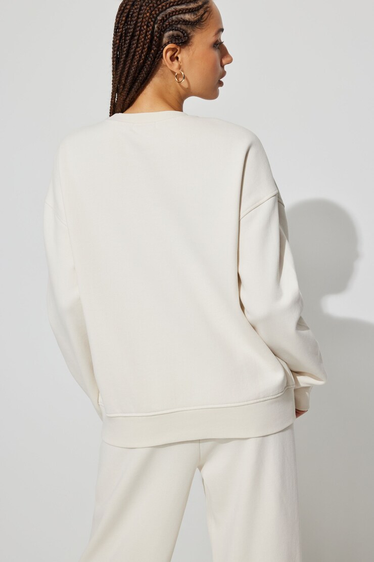 Elevated Crewneck Sweatshirt, Tofu Off-White, large