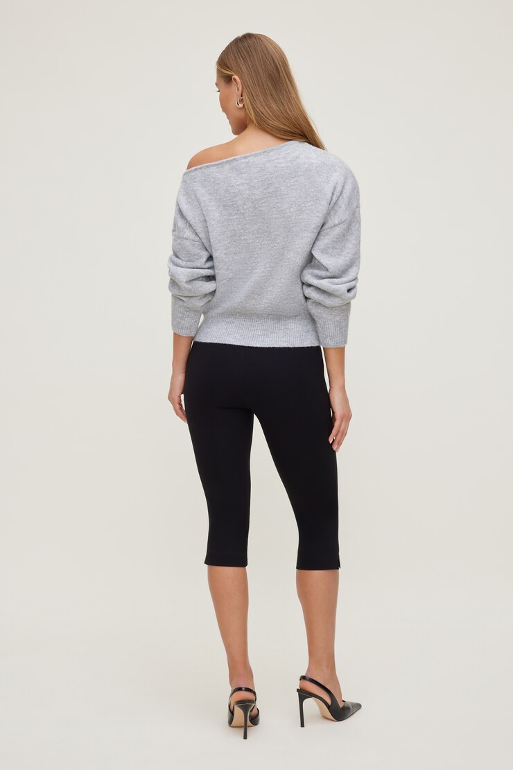 Lola Off Shoulder Sweater Light Grey Mix large