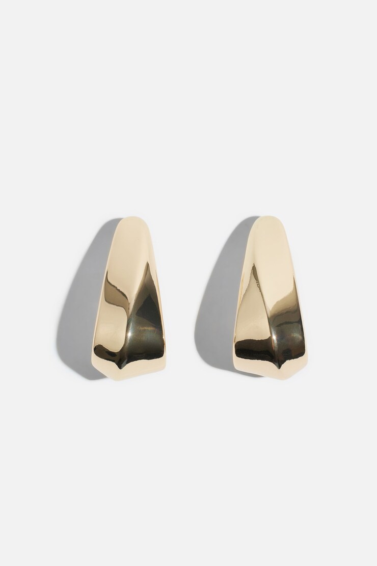 Folded Teardrop Earrings Gold large