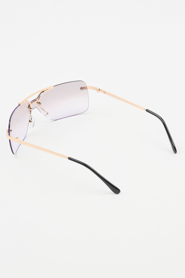 Shield Lens Sunglasses, Purple/Gold, large