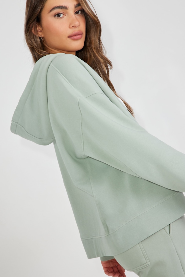 Elevated Bubble Zip Up Hoodie, Macaroon Mint Green, large