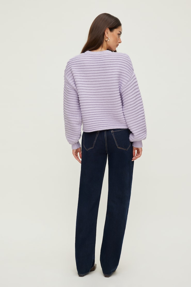 Lorelai Rib Knit Sweater Orchid Petal Purple large