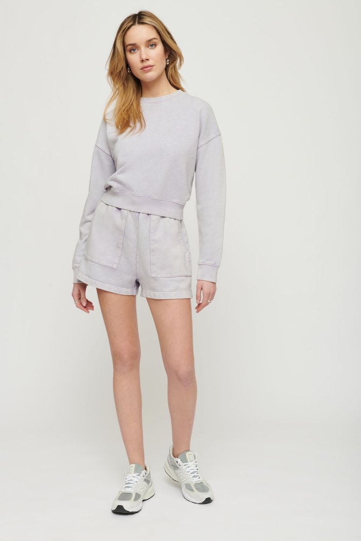 Carnaby French Terry Crop Sweatshirt Garment-Dyed Thistle Purple large