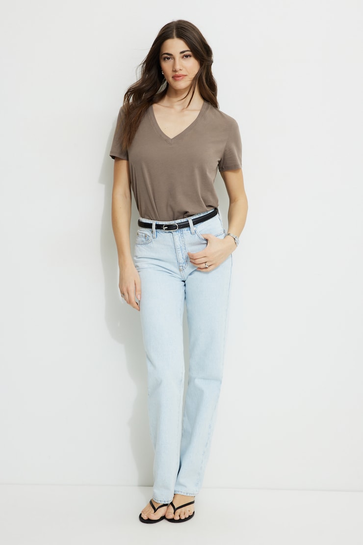 Essential V Neck Cotton T Shirt