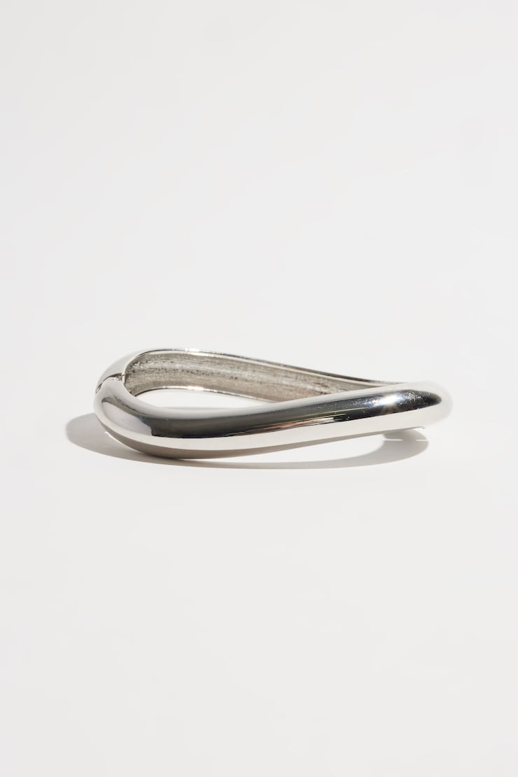 Wavy Bangle Bracelet Silver large