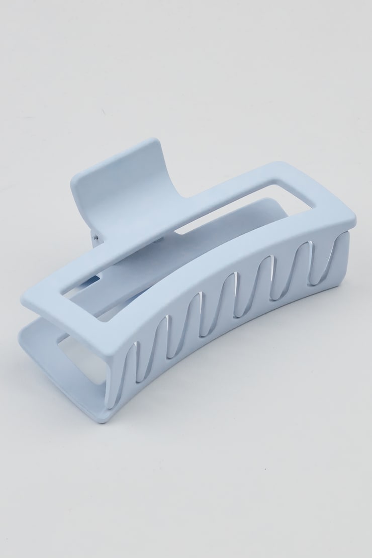Oversized Rectangle Claw Clip, Blue Flirt, large
