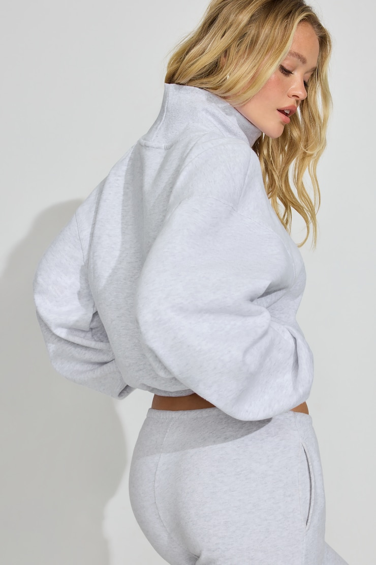 UltraFleece Bubble Mock Neck Sweater, Spring Grey Mix, large