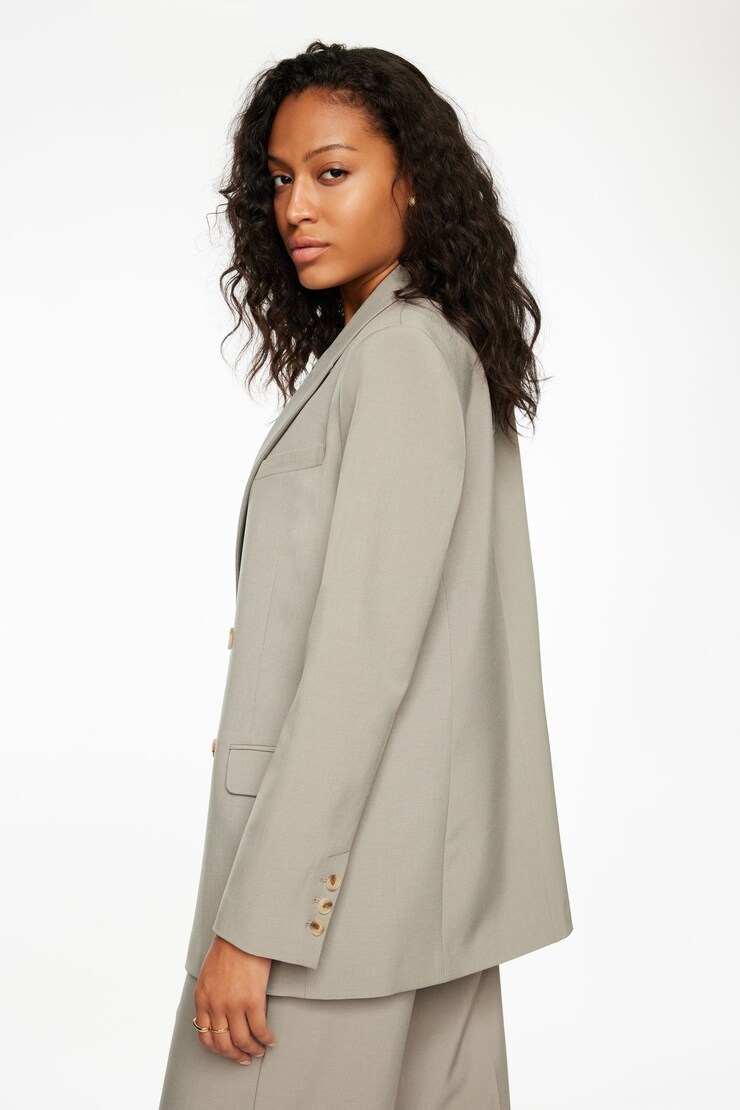 Eversleek | Anya Oversized Boyfriend Blazer Rainstorm Gray  large