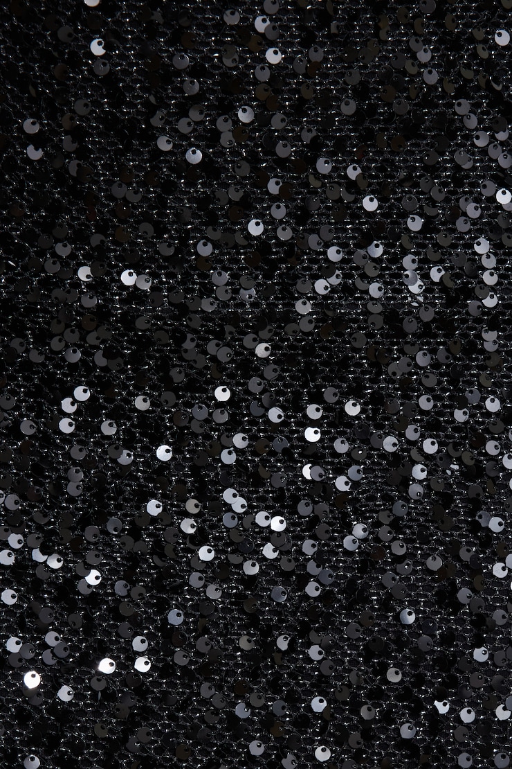 Robe tube maxi à paillettes Elisa Noir encre large