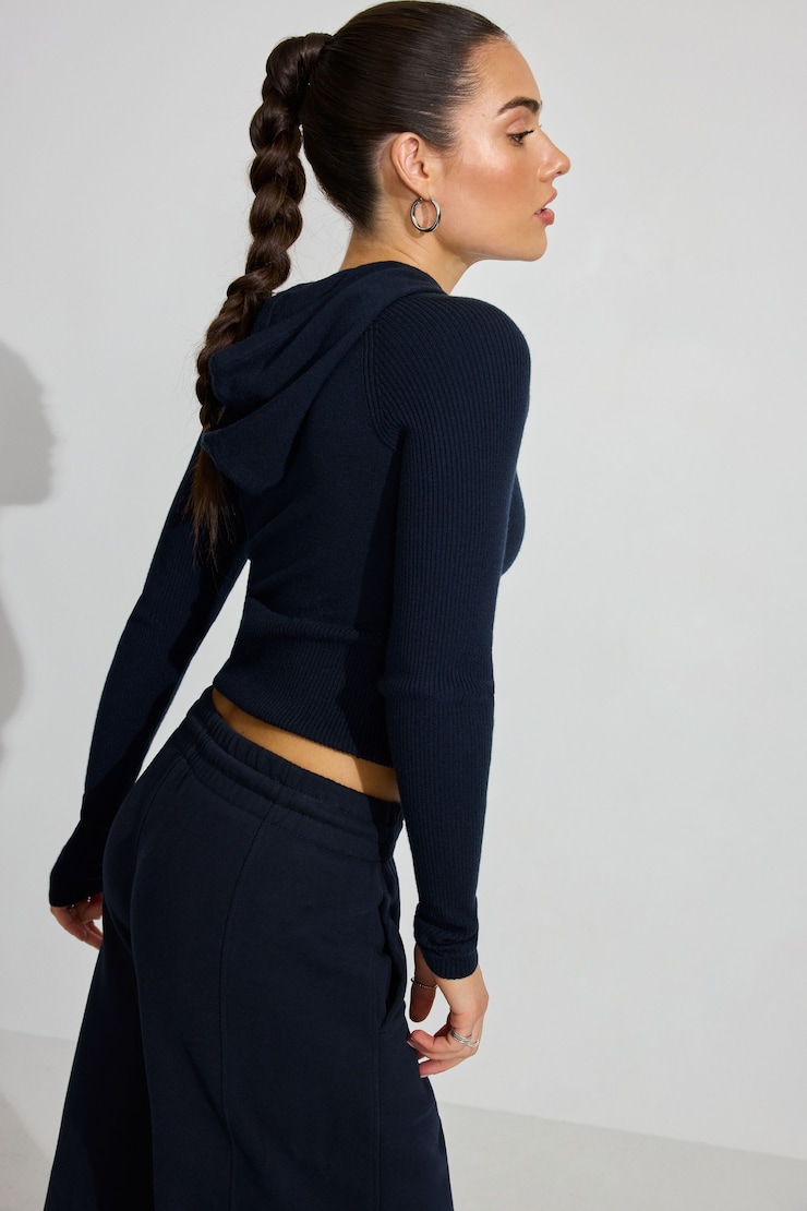 Soft Bodycon Hoodie, Mariana Blue, large
