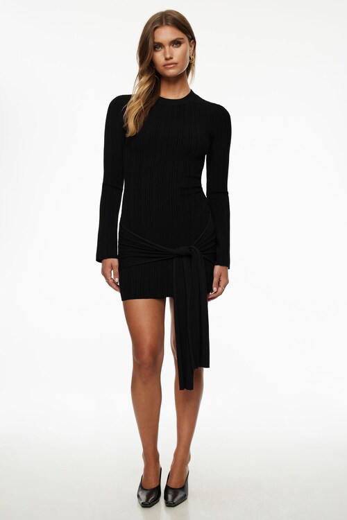 princess polly baby blue dress Sustainable & Ethical Fit & Flare Black Mini Dress: the Holly