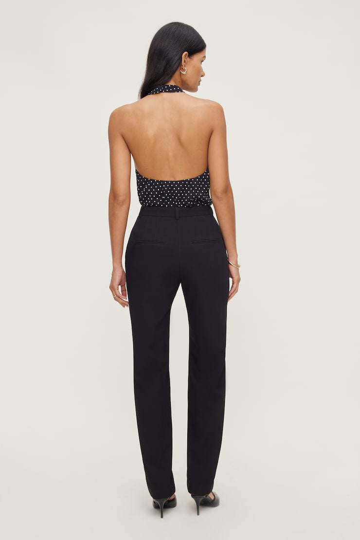 Pintuck Straight Leg Pants Jet Black large