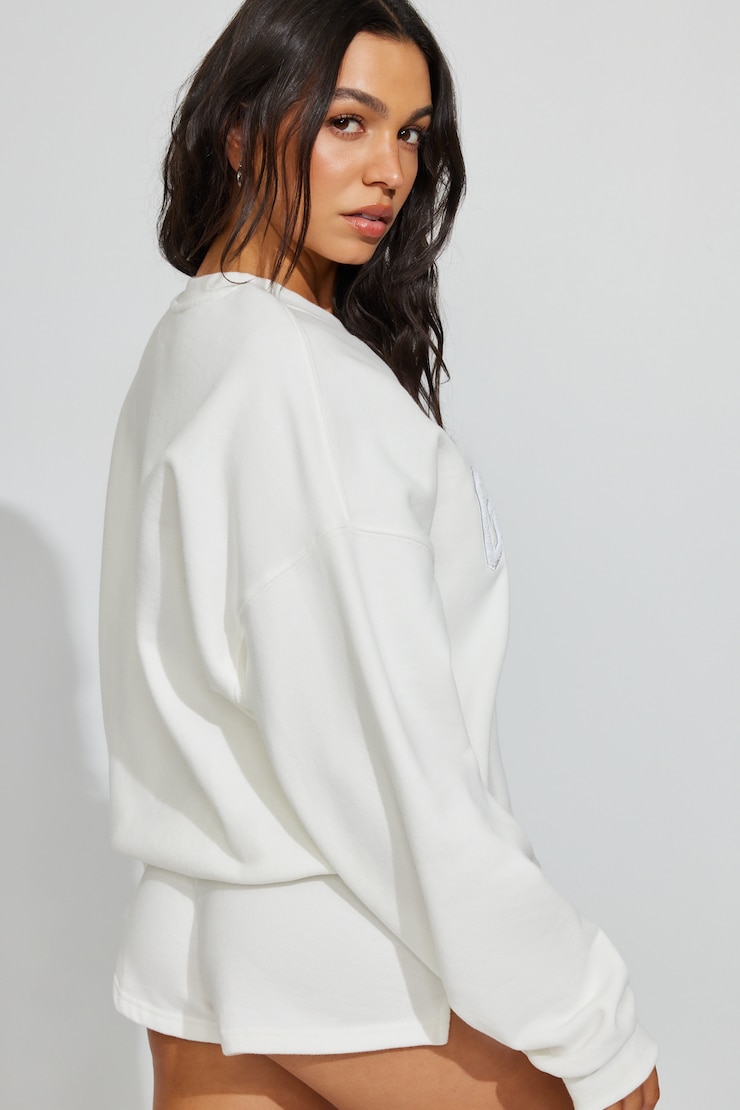 UltraFleece Crewneck Jumper, Snow White, large